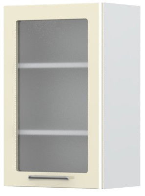 Ντουλάπι κρεμαστό Modena V7-45-1KS με βιτρίνα-Λευκό - Μπεζ