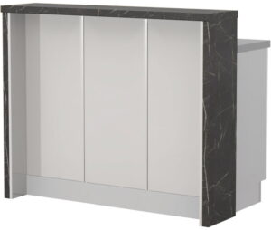 Πάγκος νησίδας Modena-Μήκος: 120 εκ.-Λευκό γυαλιστερό-Black Stone