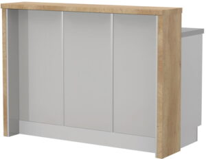 Πάγκος νησίδας Modena-Μήκος: 135 εκ.-Γκρι ανοιχτό-Nebraska Oak