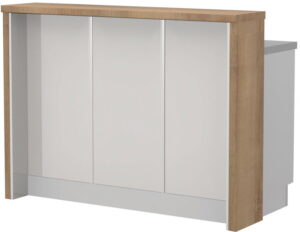 Πάγκος νησίδας Modena-Μήκος: 150 εκ.-Λευκό γυαλιστερό-Pacific Wallnut