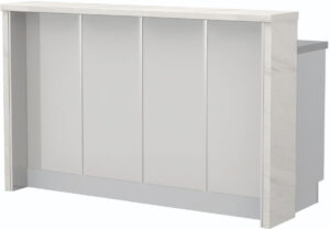 Πάγκος νησίδας Modena-Μήκος: 160 εκ.-Λευκό γυαλιστερό-White Marble