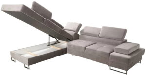 Γωνιακός καναπές Gelito LTHR-Kokkino-Αριστερή