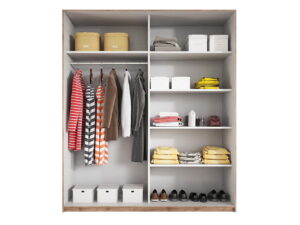 Ντουλάπα Συρόμενη Kappa-200 x 61 x 210 εκ.-Λευκό - Φυσικό