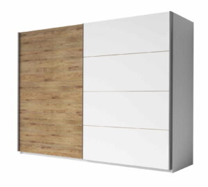 Ντουλάπα Συρόμενη Kappa-270 x 61 x 210 εκ.-Λευκό - Φυσικό