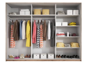 Ντουλάπα Συρόμενη Kappa-270 x 61 x 210 εκ.-Λευκό - Φυσικό