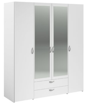 Ντουλάπα Dorm τετράφυλλη με καθρέπτη-Leuko