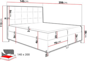 Επενδυμένο κρεβάτι Snake-Mple-140 x 200