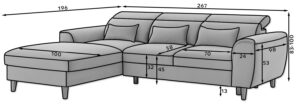 Γωνιακός καναπές Fornal-Gkri-Δεξιά