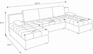 Γωνιακός καναπές Malaga-Kafe-Mpez