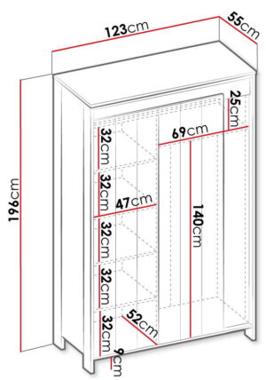 Ντουλάπα Spot 3D Τρίφυλλη