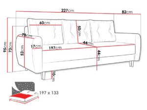 Καναπές - κρεβάτι Dream τριθέσιος-Mauro