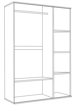 Ντουλάπα Wilson 3D τρίφυλλη-Leuko