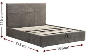 Επενδυμένο κρεβάτι Raziel-Kafe-160x200-Lift-Storage