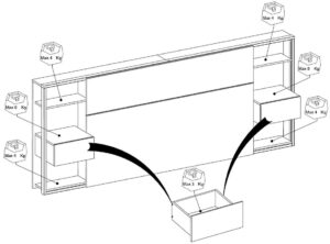Εταζέρα κρεβατιού Adeline-Fusiko