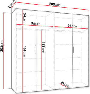 Ντουλάπα Malaga τετράφυλλη-Mauro