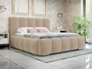 Επενδυμένο κρεβάτι Wizko-Mpez-160 x 200