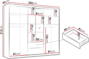 Ντουλάπα Majorka 250 συρόμενη