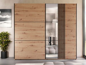 Ντουλάπα Sintra 250 συρόμενη-Fusiko-Mavro