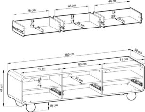 Έπιπλο τηλεόρασης Belu-Μήκος: 160 εκ.