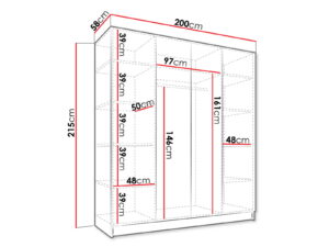 Ντουλάπα Santi τετράφυλλη -Leuko-Mauro