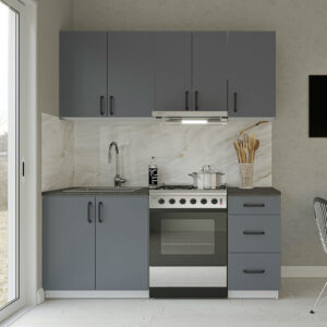 Κουζίνα Samos Modest 5 Τεμαχίων Ανθρακί