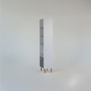 Βιβλιοθήκη Timmy Λευκό-Γραφίτη-Γκρι 46.8x36x199cm