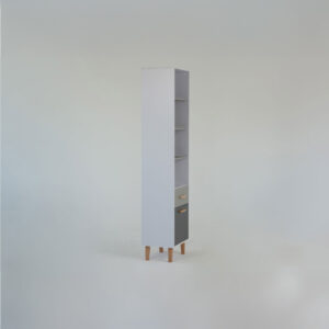 Βιβλιοθήκη Timmy Λευκό-Γραφίτη-Γκρι 46.8x36x199cm