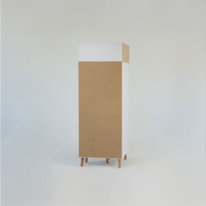 Γωνιακή Ντουλάπα Timmy Λευκό-Γραφίτη-Γκρι 71.3x71.3x199cm