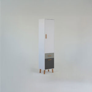 Ραφιέρα Timmy 2D1S Λευκό-Γραφίτη-Γκρι 46.8x36x199cm