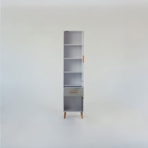 Ραφιέρα Timmy 2D1S Λευκό-Γραφίτη-Γκρι 46.8x36x199cm