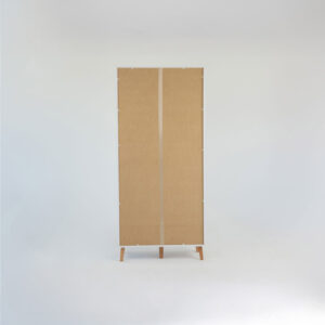 Ντουλάπα Timmy 2D Λευκό-Γραφίτη-Γκρι 90x50x199cm