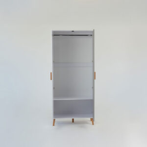 Ντουλάπα Timmy 2D Λευκό-Γραφίτη-Γκρι 90x50x199cm