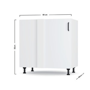 Modest Κάτω Γωνιακό Ντουλάπι Λευκό 100x48x82cm