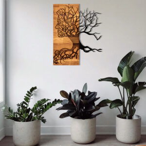 ΔΙΑΚΟΣΜΗΤΙΚΟ ΤΟΙΧΟΥ HM4804-ΦΥΛΛΑ ΜΕΤΑΛΛΟΥ ΜΑΥΡΑ-ΞΥΛΟ 45x3(βάθος)x58Υεκ.