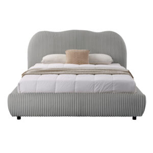 ΚΡΕΒΑΤΙ ΜΕ ΑΠΟΘ.ΧΩΡΟ KALLY HM729.01 ΓΚΡΙ FEAUX FUR ΥΦΑΣΜΑ--ΓΙΑ ΣΤΡΩΜΑ 160x200εκ