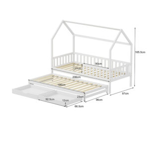 ΠΑΙΔΙΚΟ ΚΡΕΒΑΤΙ 3 ΣΕ 1 PHYLLIS HM723.03 ΞΥΛΟ ΠΕΥΚΟΥ ΛΕΥΚΟ 206x97x166Υεκ.