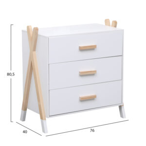 ΣΥΡΤΑΡΙΕΡΑ ΠΑΙΔΙΚH PASCHAL HM2493.03 ΜΕΛΑΜΙΝΗ-ΞΥΛΟ ΠΕΥΚΟΥ 76x40x80.5Υεκ