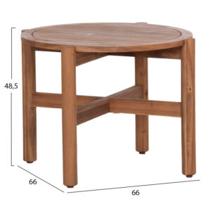 ΤΡΑΠΕΖΙ ΧΑΜΗΛΟ ΕΞ.ΧΩΡΟΥ ΣΤΡΟΓΓΥΛΟ SANJI HM6222 ΞΥΛΟ ΑΚΑΚΙΑΣ ΣΕ ΦΥΣΙΚΟ Φ66x48.5Υεκ.