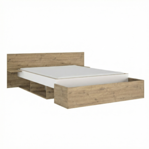 Anis κρεβάτι διπλό με αποθηκευτικούς χώρους 205x215x80εκ. ( για στρώμα 160x200εκ. ) Artisan Oak / Λευκό