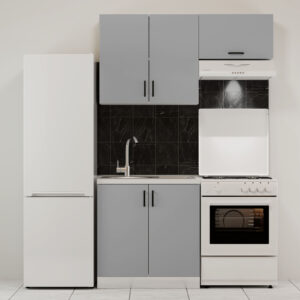 Κουζίνα Modest Σετ 3 Κουτιών Γκρι Άνω Κουτιά 140cm Κάτω 80cm