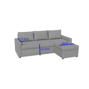 Concept Γωνιακός Καναπές Κρεβάτι με Αναστρέψιμη Γωνία & Αποθηκευτικό Χώρο Μπεζ 218x153x80cm