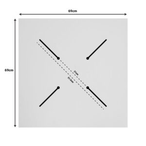 Επιφάνεια τραπεζιού Noble pakoworld HPL καρυδί 69x69εκ πάχους 12mm