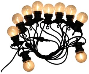 Καλωδιογιρλάντα με Λάμπες LED 5 μέτρα με 10 Λαμπτήρες Filament 0,4W για Εξωτερικό Χώρο IP44 Θερμό Λευκό 2728