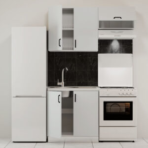 Κουζίνα Modest Σετ 3 Κουτιών Λευκό Άνω Κουτιά 140cm Κάτω 80cm