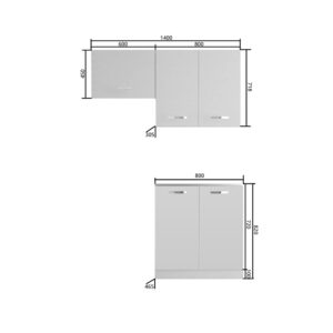 Κουζίνα Charlotte Σετ 140 Φυσικό Δρυς-Λευκό