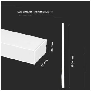 LED V-TAC Κρεμαστό Γραμμικό Φωτιστικό 40W SAMSUNG Chip Λευκό Φως Ημέρας 0376