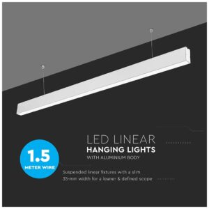 LED V-TAC Κρεμαστό Γραμμικό Φωτιστικό 40W SAMSUNG Chip Λευκό Φως Ημέρας 0376