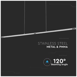 LED V-TAC Γραμμικό Φωτιστικό Design 24W Χρώμιο Φως Ημέρας