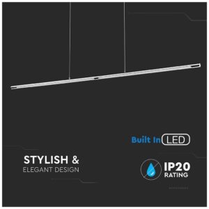 LED V-TAC Γραμμικό Φωτιστικό Design 24W Χρώμιο Φως Ημέρας