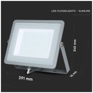 V-TAC LED Προβολέας 100W SAMSUNG CHIP SMD Σώμα Γκρι 5 χρόνια εγγύηση Θερμό Λευκό 472